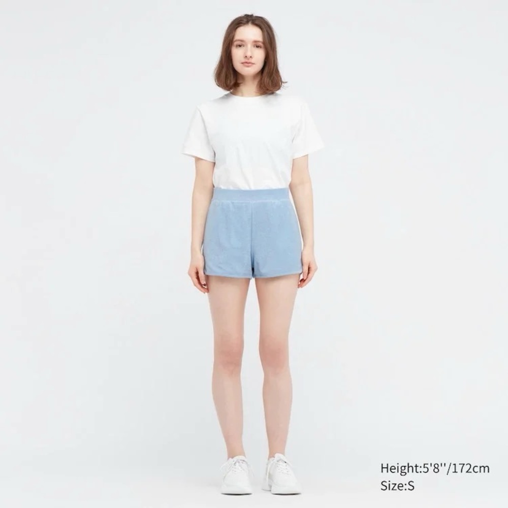Uniqlo Women's Light Blue High Waist Shorts